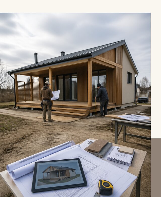 Проектирование домов 7 на 7 с террасой под ключ в Кемерово